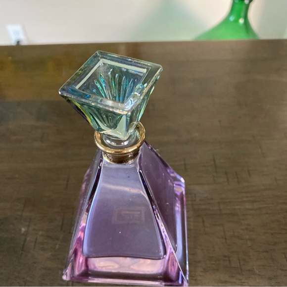 Vintage Perfume Bottle Italy Glass Stopper Iridescent Pyramid - Picture 5 of 9